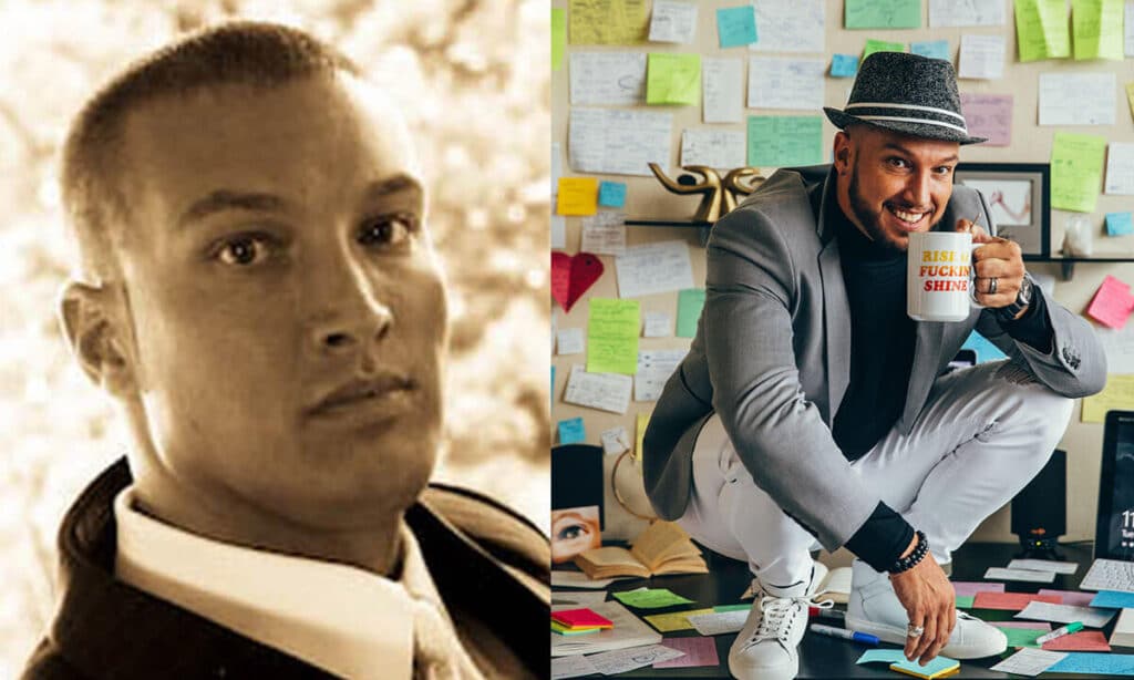Side-by-side comparison of unposed vs. well-directed personal brand portraits