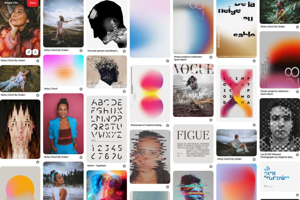 Screenshot of a creative direction deck with brand colors, typefaces, and moodboard imagery laid out cohesively