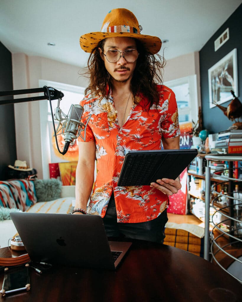 Nick Onken captured during a podcast session, speaking about brand evolution and creative alignment