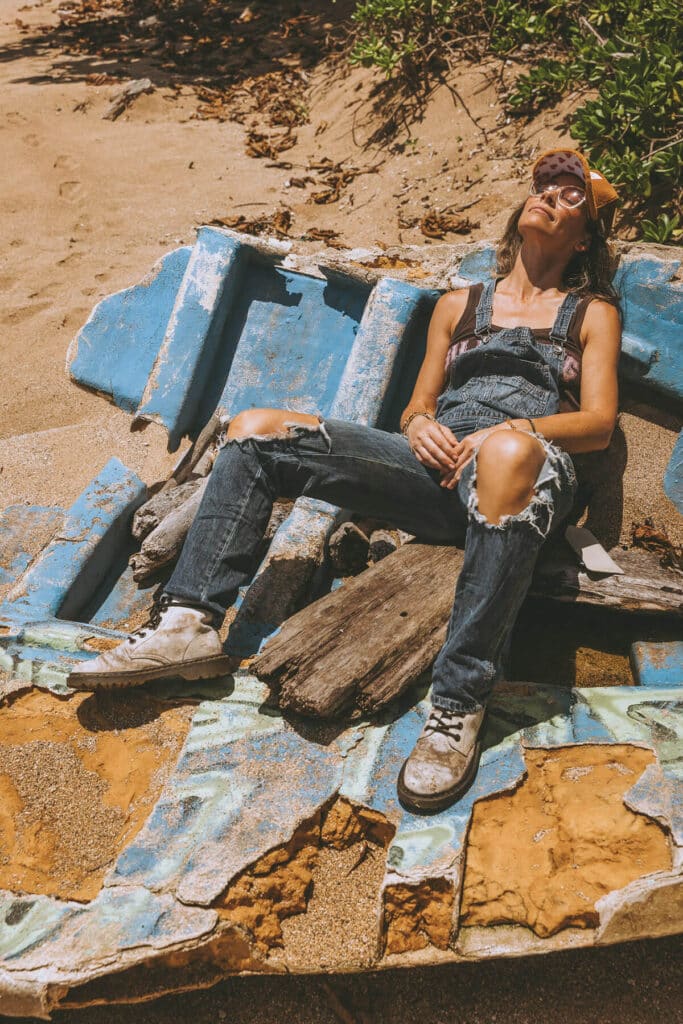 Evangeline Lilly using authentic brand photography for Substack and spiritual coaching platform