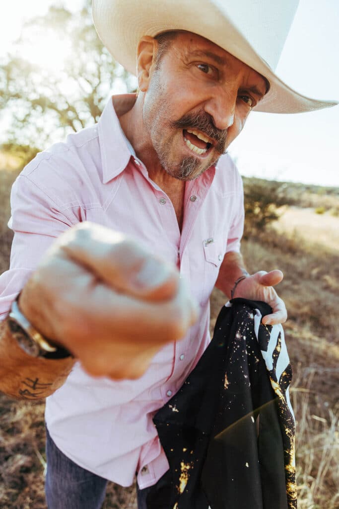 Tense expression during rushed brand photoshoot showing time pressure and stress