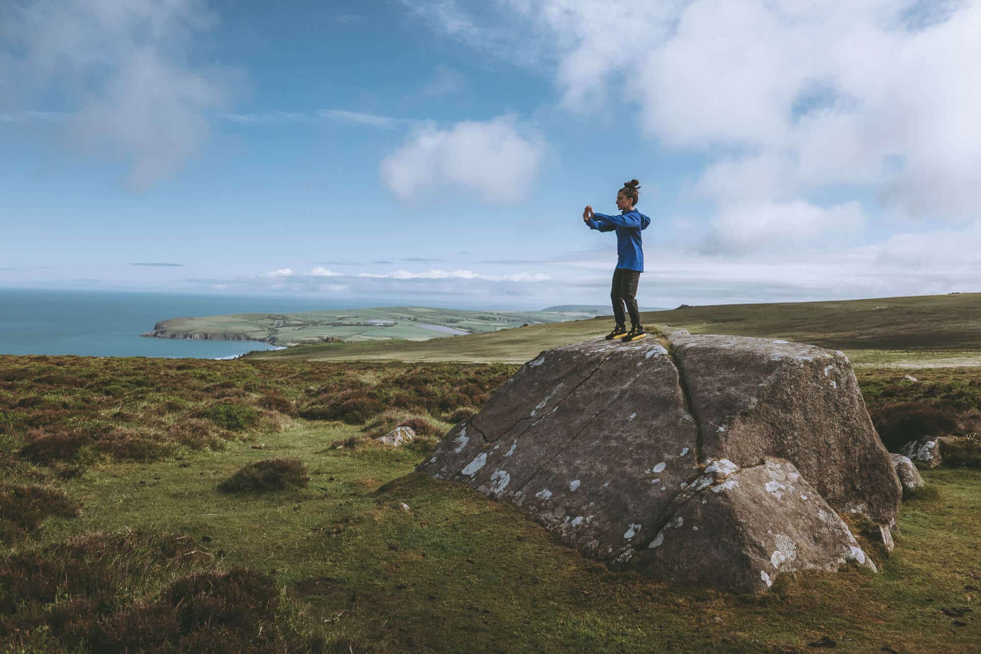 Emma Reicher embodied leadership brand photography transformation mixing streetwear qigong Wales landscapes