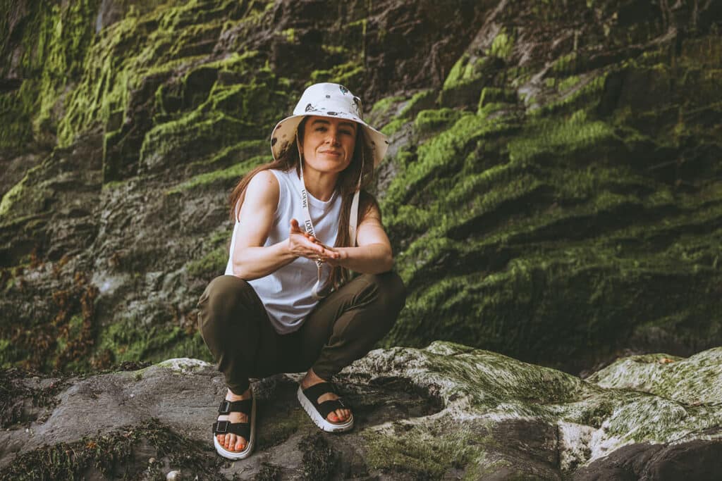 Emma Reicher mixing streetwear style with nature during Wales countryside photoshoot